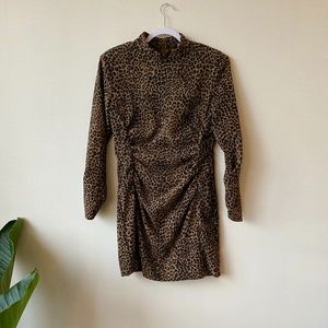 Zara Animal Print Corduroy Dress